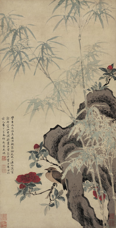 清_王武_花竹栖禽图纸本_故_(4783x9425 - 300dpi)