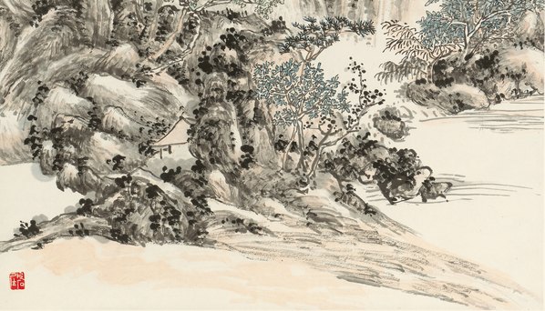 近代_黄滨虹_山水二_(6385x14596 - 72dpi)