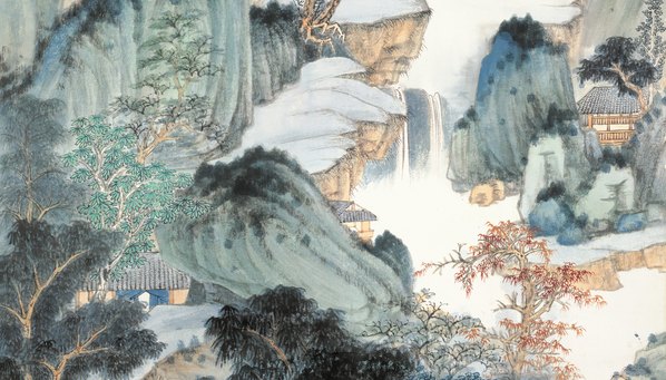 近代_张大千_仿董源华#_(4657x10610 - 72dpi)