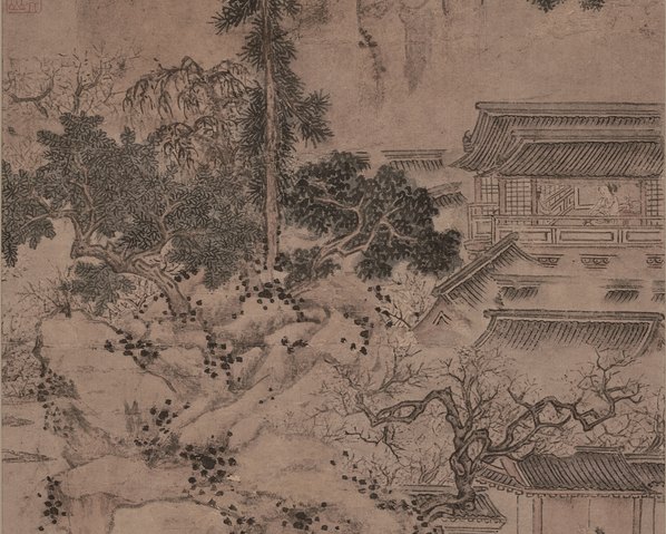 明_文徵明_山庄客至图纸本_(3243x10394 - 300dpi)