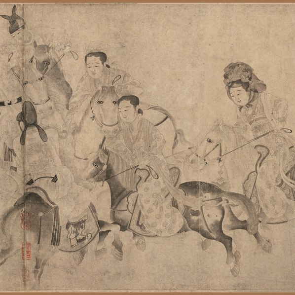 宋_李公麟_明皇击球图卷_全图_纸本辽宁省博物_(71346x4547 - 350dpi)