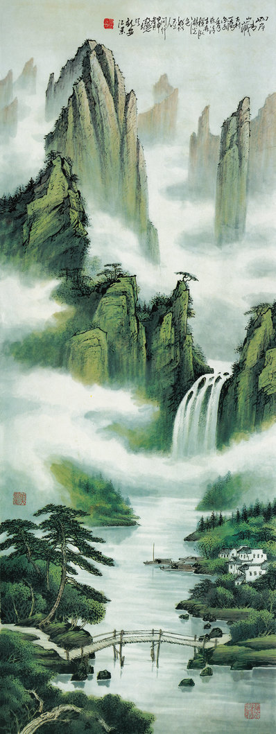 近代_石舟_高山峻岭_山水画_(5132x13655 - 72dpi)