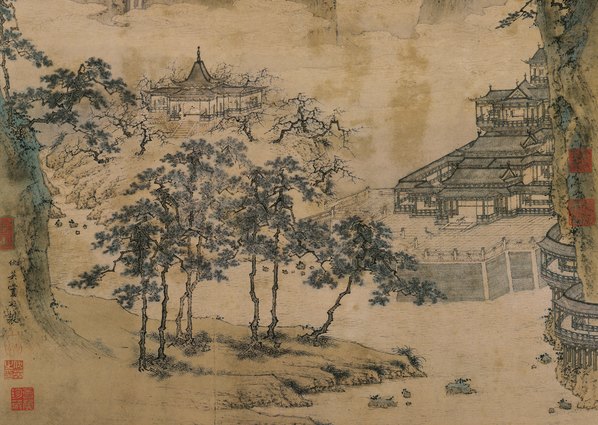 明_仇英_仙山楼阁图轴纸本台北故宫_(4902x13937 - 300dpi)