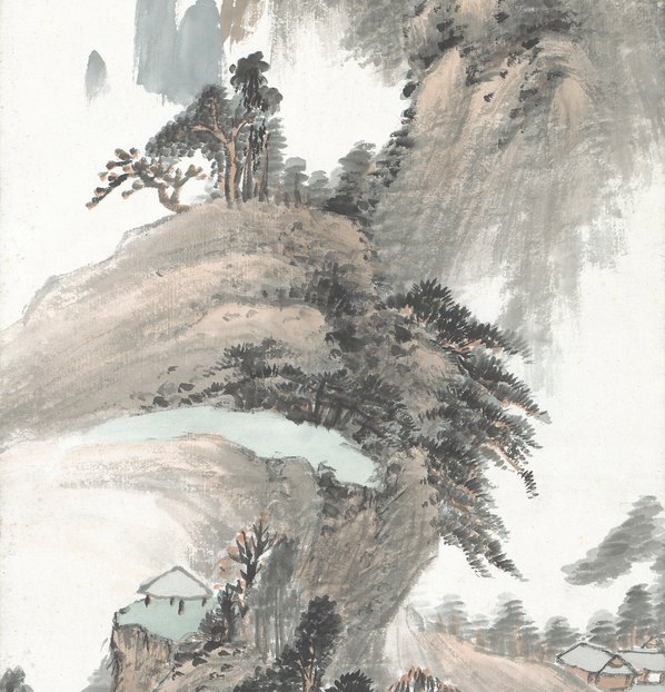 近代_萧俊贤_仿王蒙溪山雨意图轴_纸本_(3773x15706 - 72dpi)