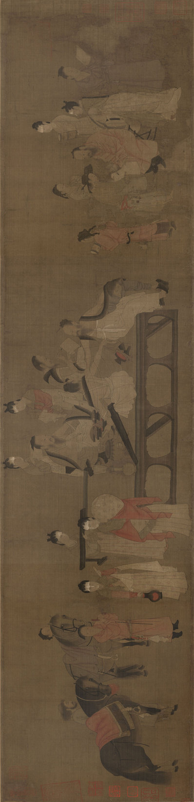 北齐_杨子华_北齐校书图_宋摹本残卷画芯_画卷题跋原为杨子华所画_唐代画家阎立本再稿_(13464x3267 - 300dpi)