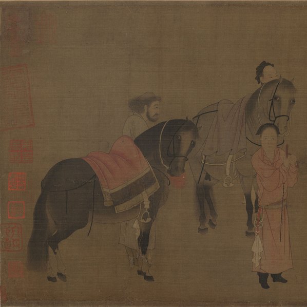 北齐_杨子华_北齐校书图_宋摹本残卷画芯_画卷题跋原为杨子华所画_唐代画家阎立本再稿_(13464x3267 - 300dpi)