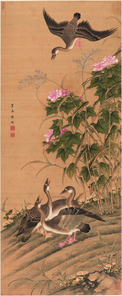 明_丘鉴_芙蓉芦雁图轴_绢本安_(8023x19436 - 300dpi)