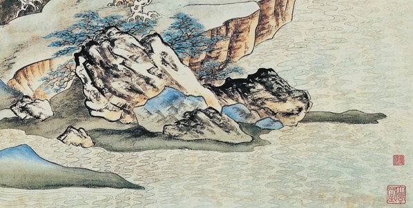 近代_张大千_山中宰相有仙骨_(5050x10193 - 72dpi)