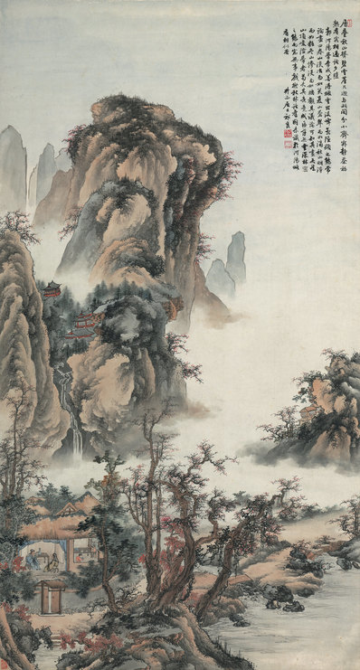 近代_近现代_祁昆_山水轴_纸本_(7600x14140 - 72dpi)