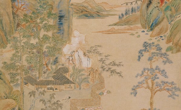 清_华喦_隔水吟窗图轴_(6357x15532 - 400dpi)