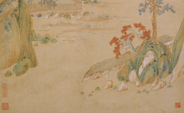 清_华喦_隔水吟窗图轴_(6357x15532 - 400dpi)