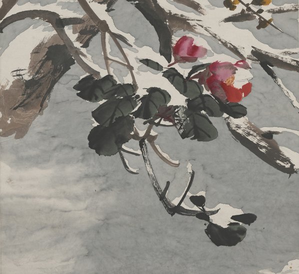 近代_程璋_茶花雪景图轴_(4809x17645 - 72dpi)