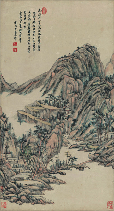 清_王原祁_仿大痴山水图_纸本_(5826x10773 - 300dpi)