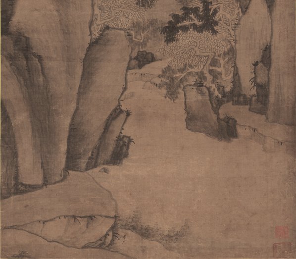 清_戴本孝_白龙潭立轴_绢本_(6376x22272 - 300dpi)