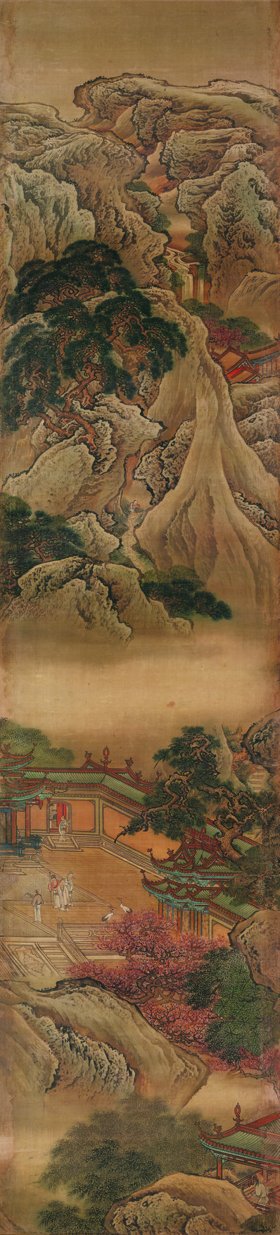 清-袁耀-蓬莱仙境图屏_绢本设色_(8465x37232 - 386dpi)