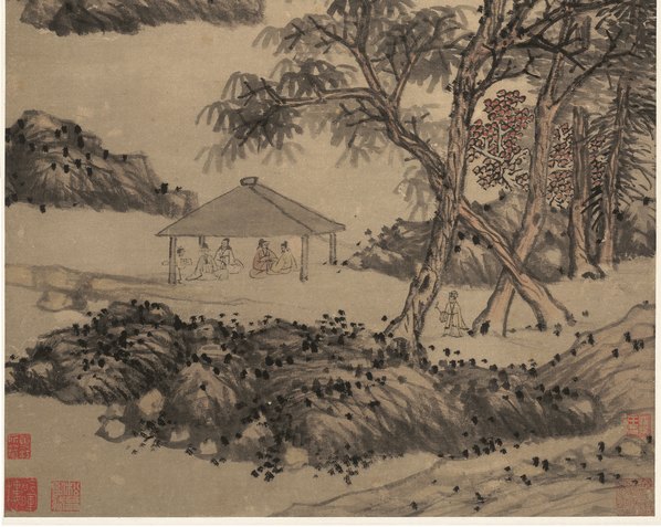 明_沈周_山水轴_魏园雅集_纸本_(6646x21223 - 350dpi)