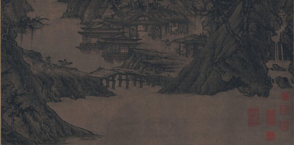 宋_李成_晴峦萧寺图_绢本_美国纳尔逊美术_(6634x13137 - 300dpi)