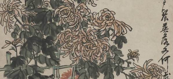 近代_王一亭_菊花图轴_(9364x17141 - 72dpi)