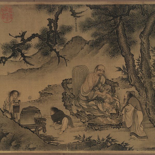 明_戴进_达摩六代祖师图卷绢本_(71292x4791 - 360dpi)