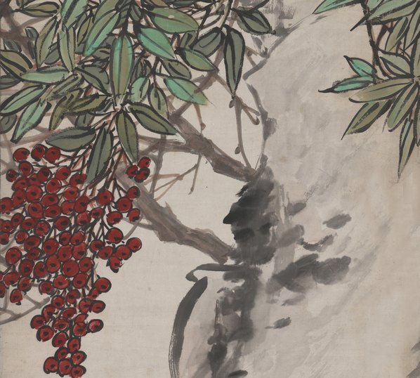 近代_赵士鸿_天竹图轴_(4758x17124 - 72dpi)