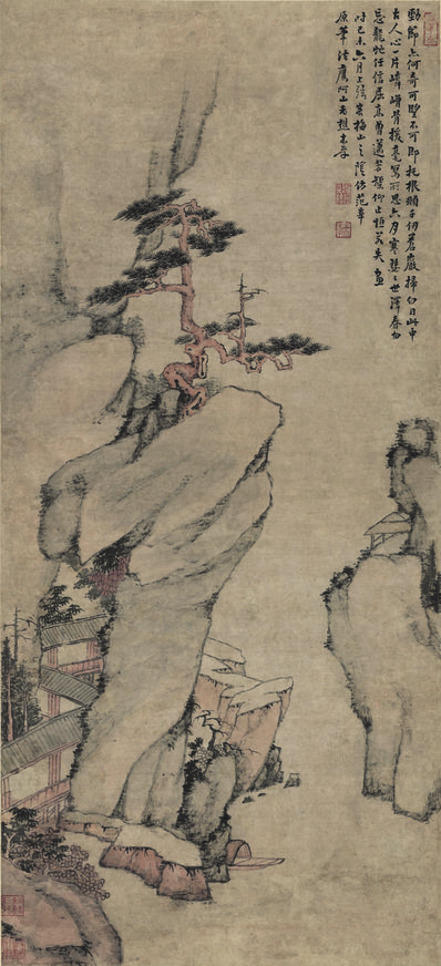 清_戴本孝_苍松劲节图_纸本_(7094x15546 - 300dpi)