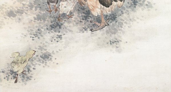 近代_刘奎龄_鸡鸣富贵_(6481x13959 - 72dpi)