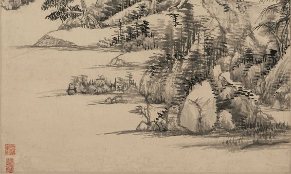 清_王原祁_山水轴纸本_(5726x13751 - 354dpi)