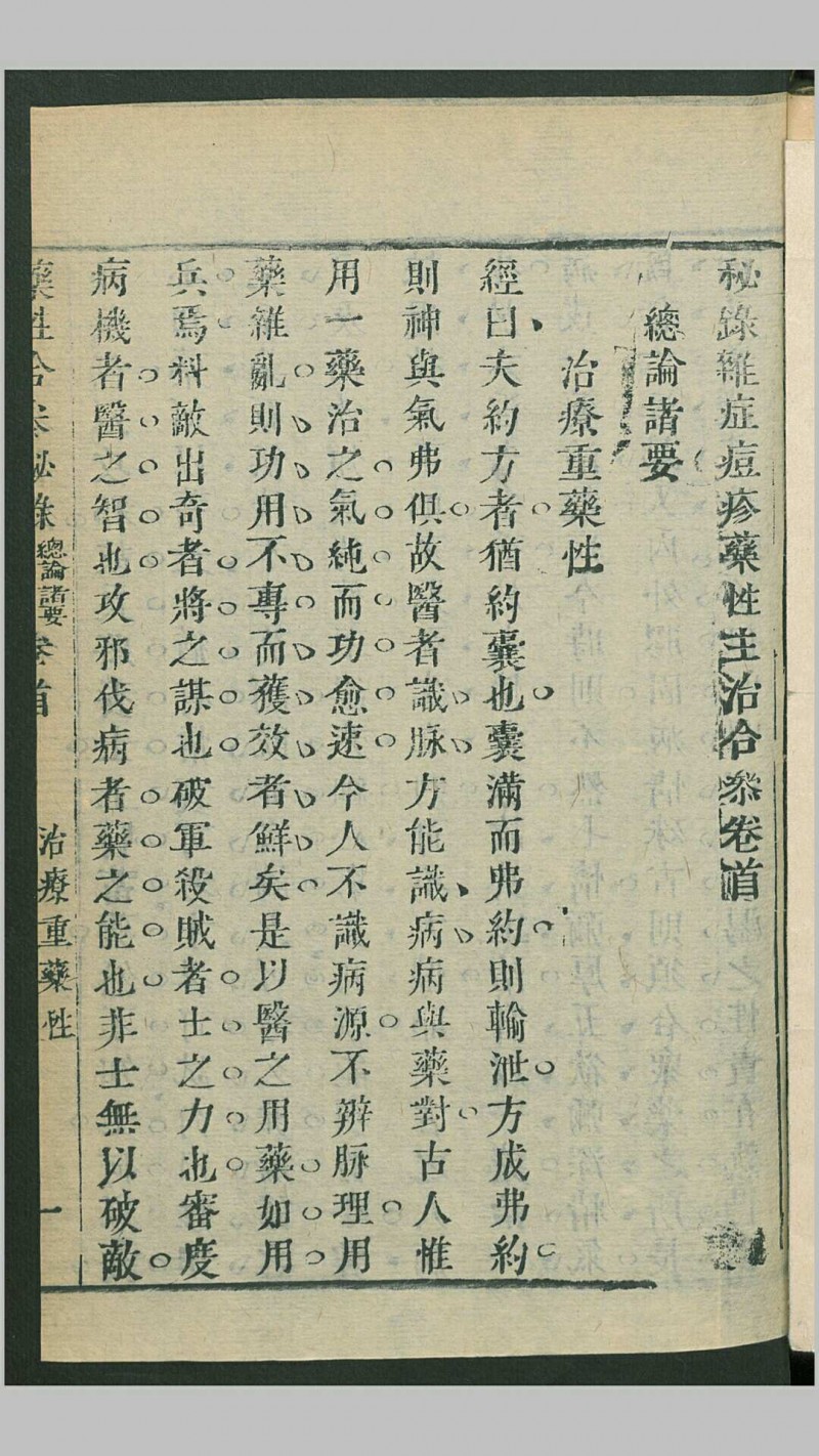 秘录杂症痘疹药性主治合参12卷首1卷.清.冯兆张纂辑.清康熙41年刊本