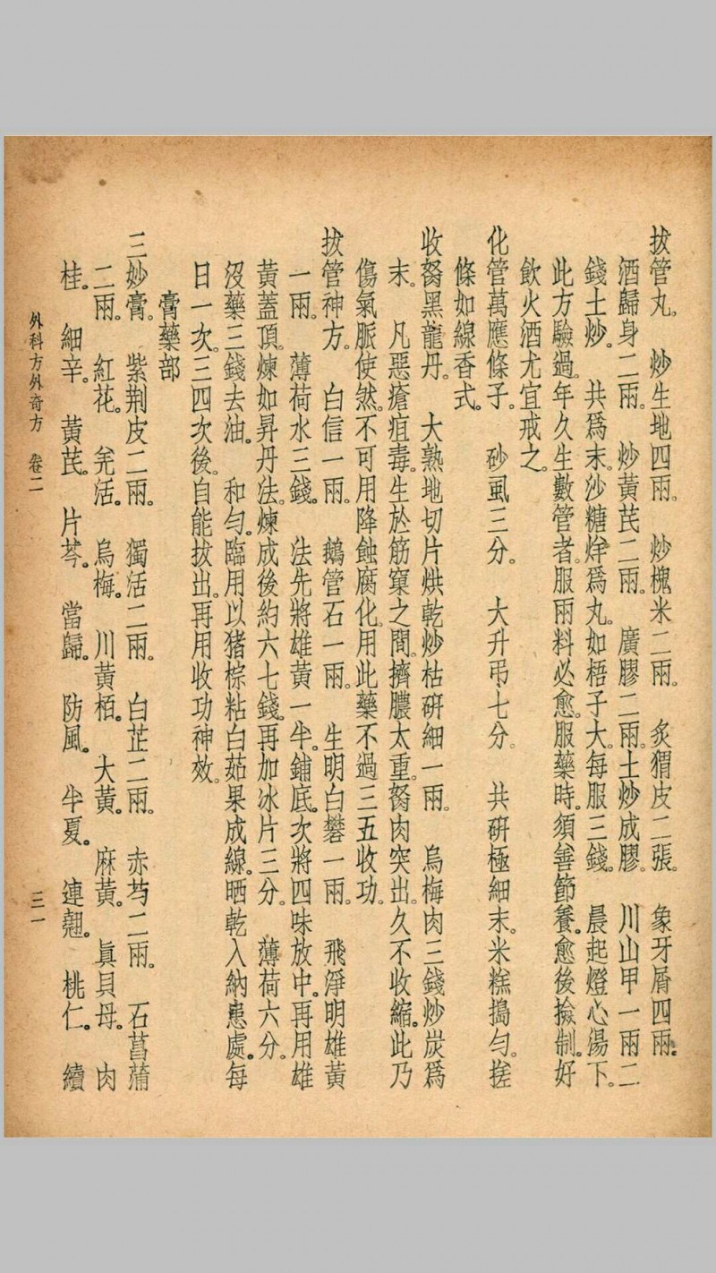 珍本医书集成第八册外科类、妇科类、儿科类（含外科传薪集一卷、外科方外奇方四卷、伤科方书一卷等）