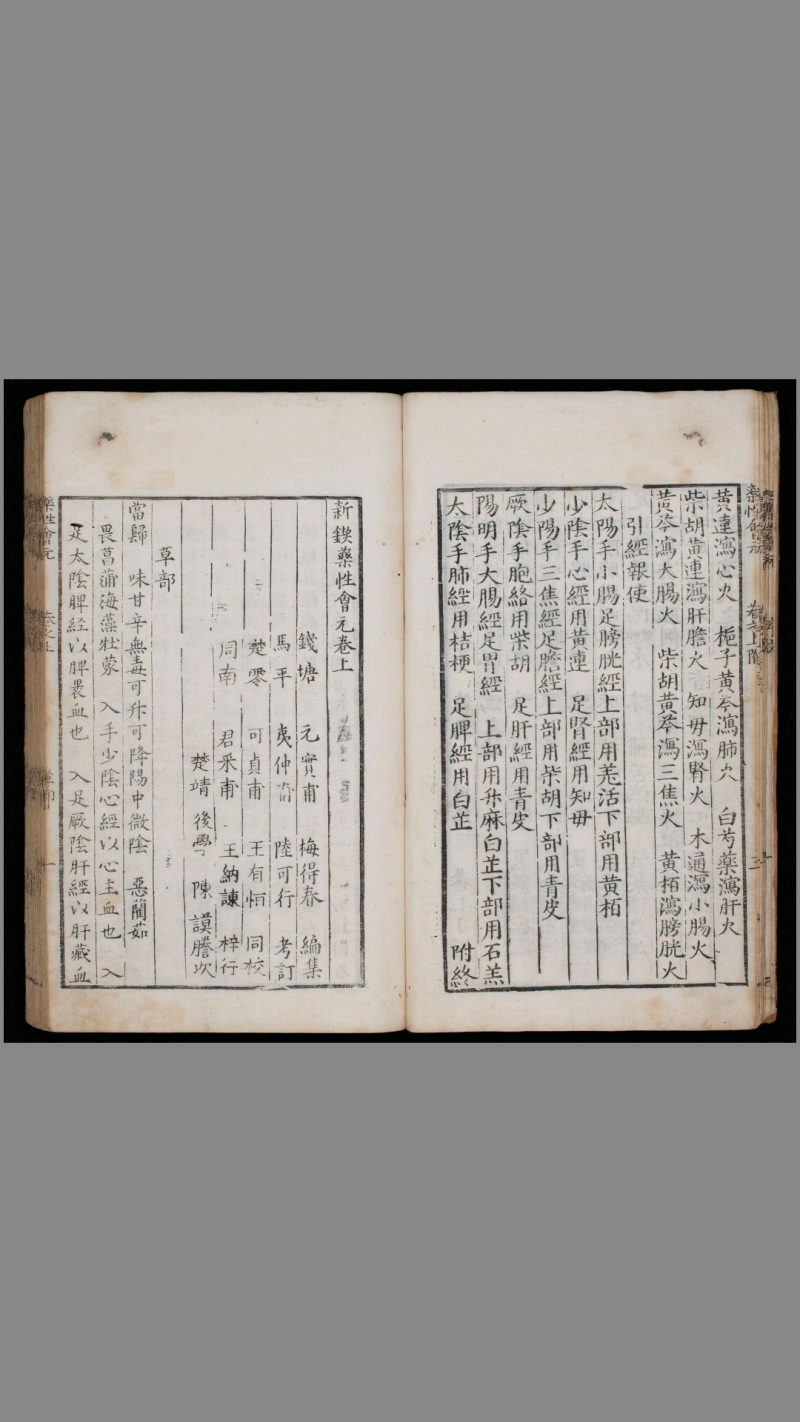 新锲药性会元.3卷.明梅得春编.陆可行考.明万历23年序刊本.1595年