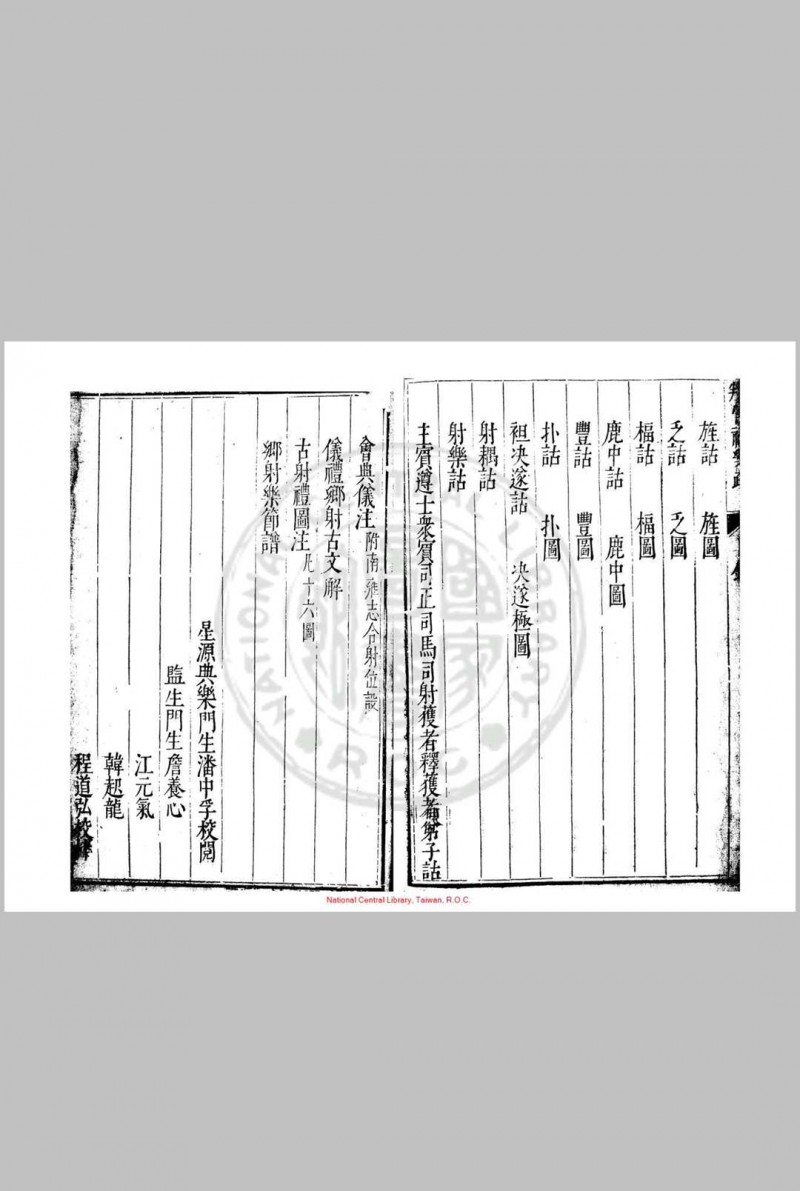 頖宫礼乐疏 (明)李之藻撰 明万历间(1573-1620)浙西李氏原刊本