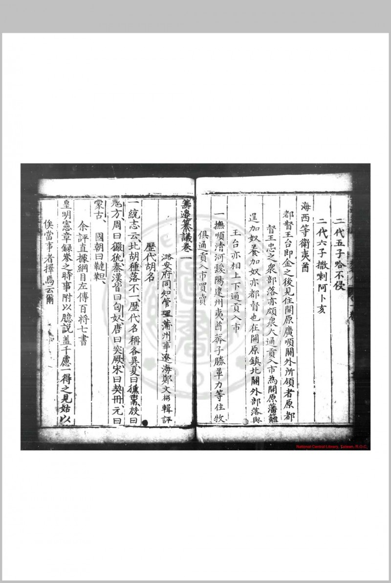 筹边纂议 (明)郑文彬撰 明万历辛卯(十九年, 1591)原刊本