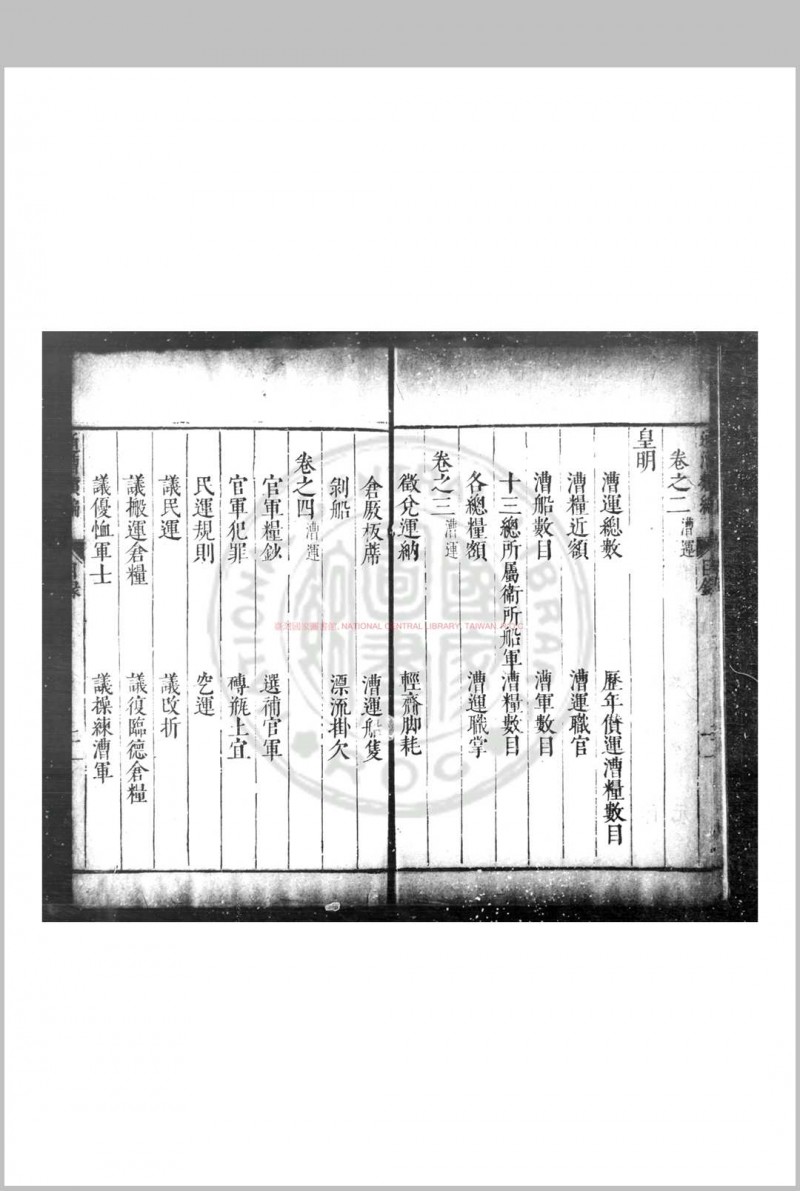 通漕类编 (明)王在晋撰 明启祯间(1621-1644)刊本