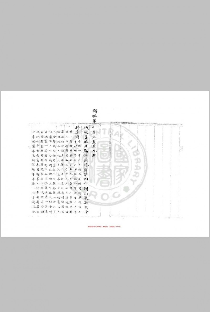 宗室王公章京世袭爵秩册 清内府朱丝栏钞本