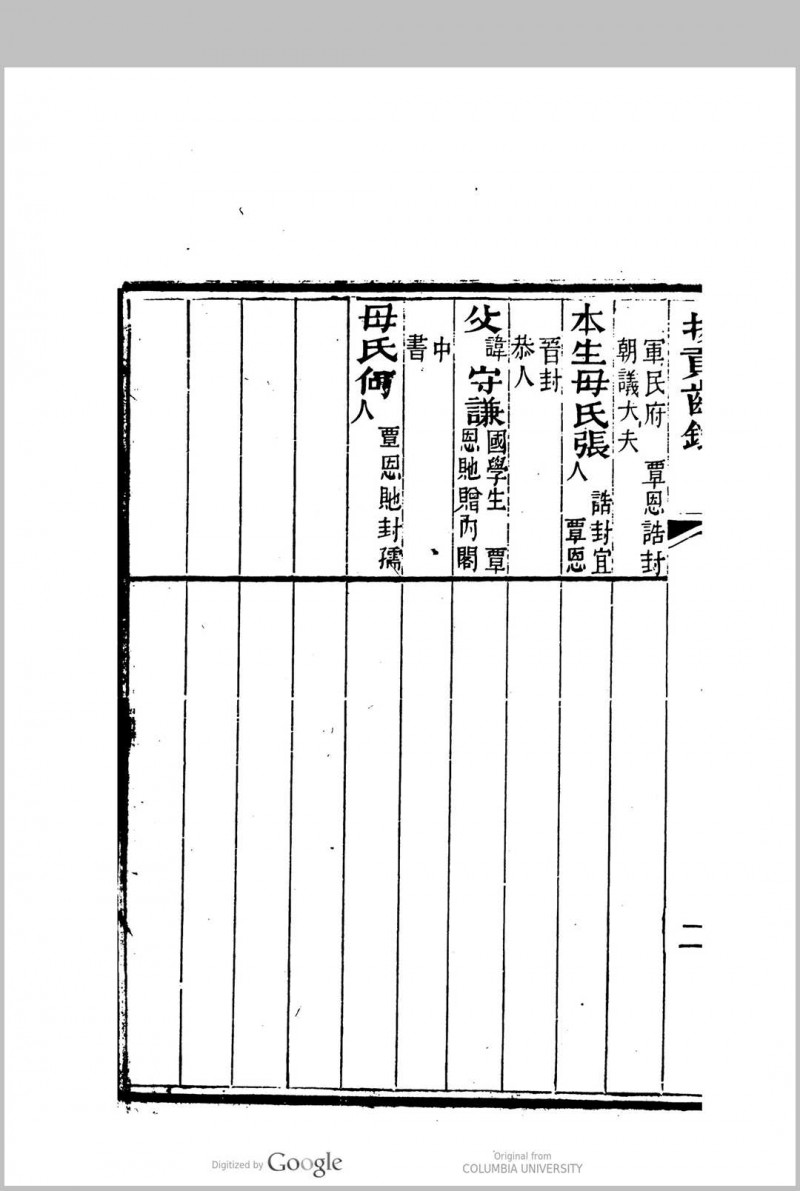 广东癸酉　科拔贡优贡齿录