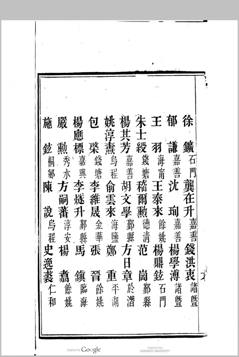 国朝两浙科名录  (顺治3年[1646]丙戌科至咸丰5年[1855]乙卯科)