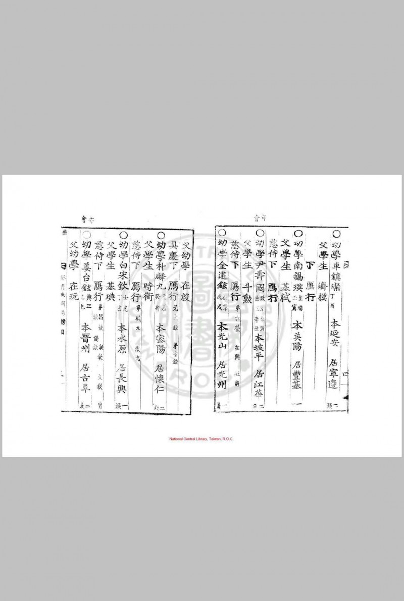 崇禎纪元后四癸酉式司马榜目 清嘉庆十八年(朝鲜纯祖十三年, 1813)朝鲜芸阁活字本