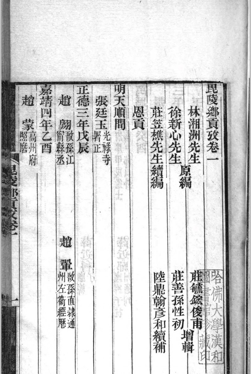 毘陵乡贡考  (明洪武17年[1384]甲子科至清光绪17年[1891]辛卯科) 5卷