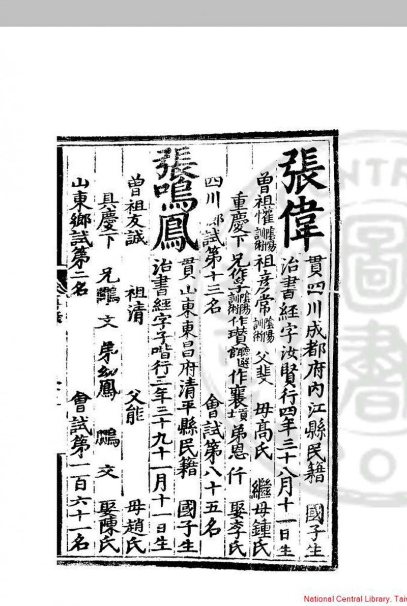 弘治九年进士登科录 (明)王华编 明弘治间(1488-1505)刊本