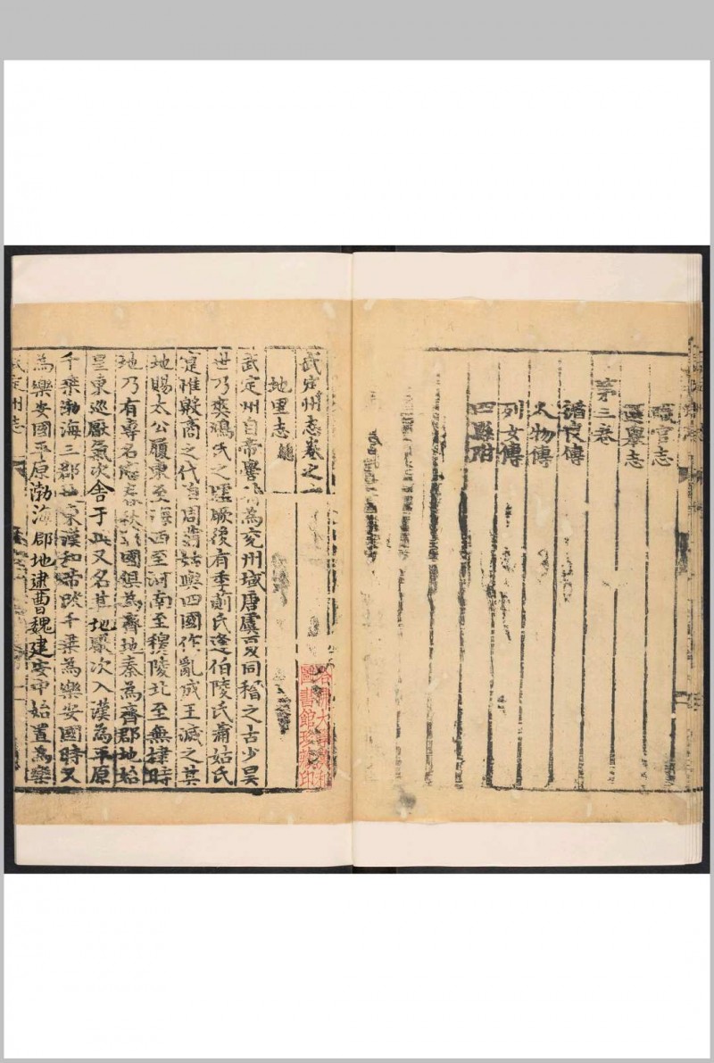 武定州志  十五卷 邢侗纂  桑东阳修.明万历16 [1588]刊, 清[between 1736 and 1861]修补印