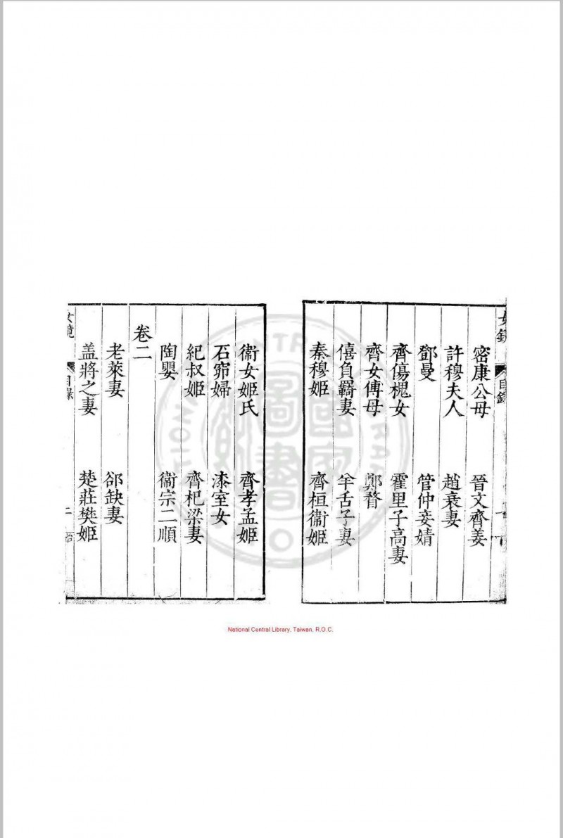 女镜 夏树芳 明万历间(1573-1620)原刊本