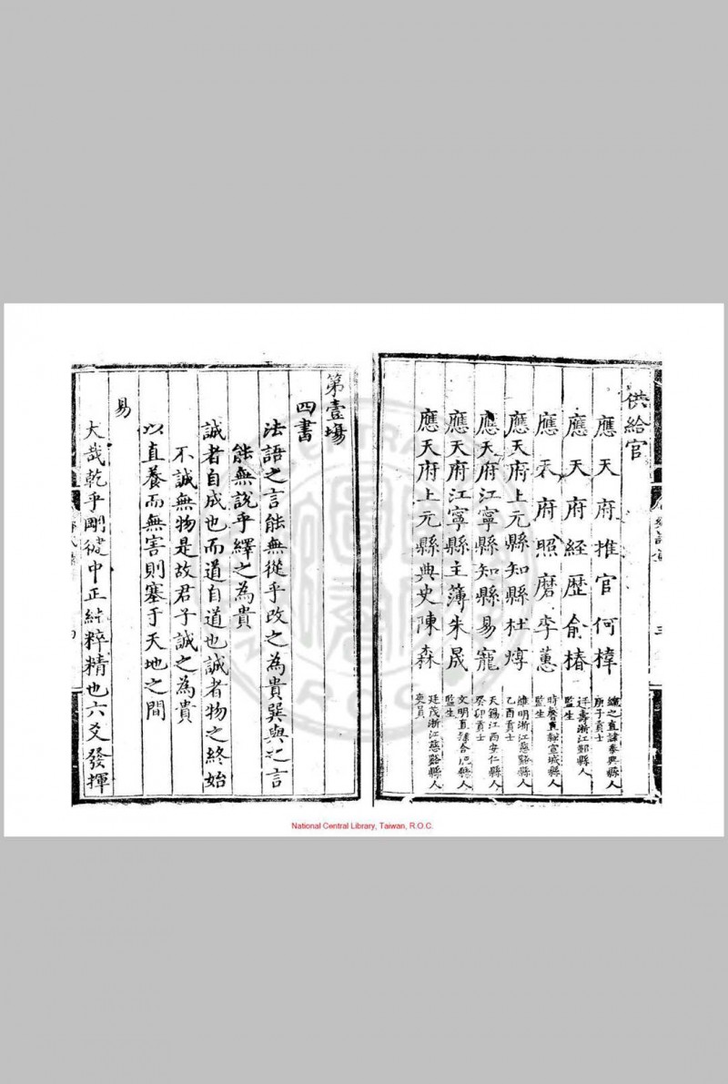 弘治十四年应天府乡试录 (明)王华编 明弘治十四年(1501)刊本