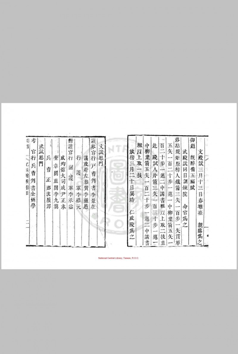 崇祯纪元后四己未元子诞生庆科增广别试文武科殿试榜目 清同治九年(朝鲜高宗七年, 1870)朝鲜内阁活字本