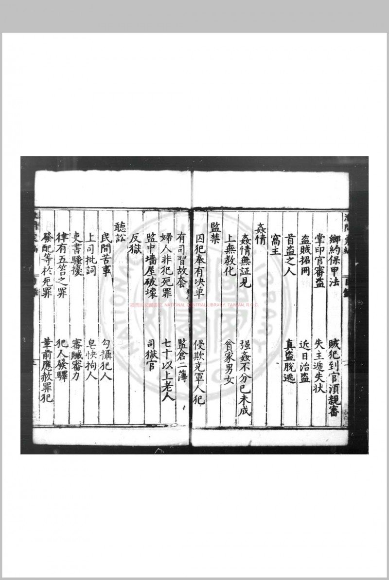 淑问汇编 (明)李天麟编 明万历间(1573-1620)湖广官刊本