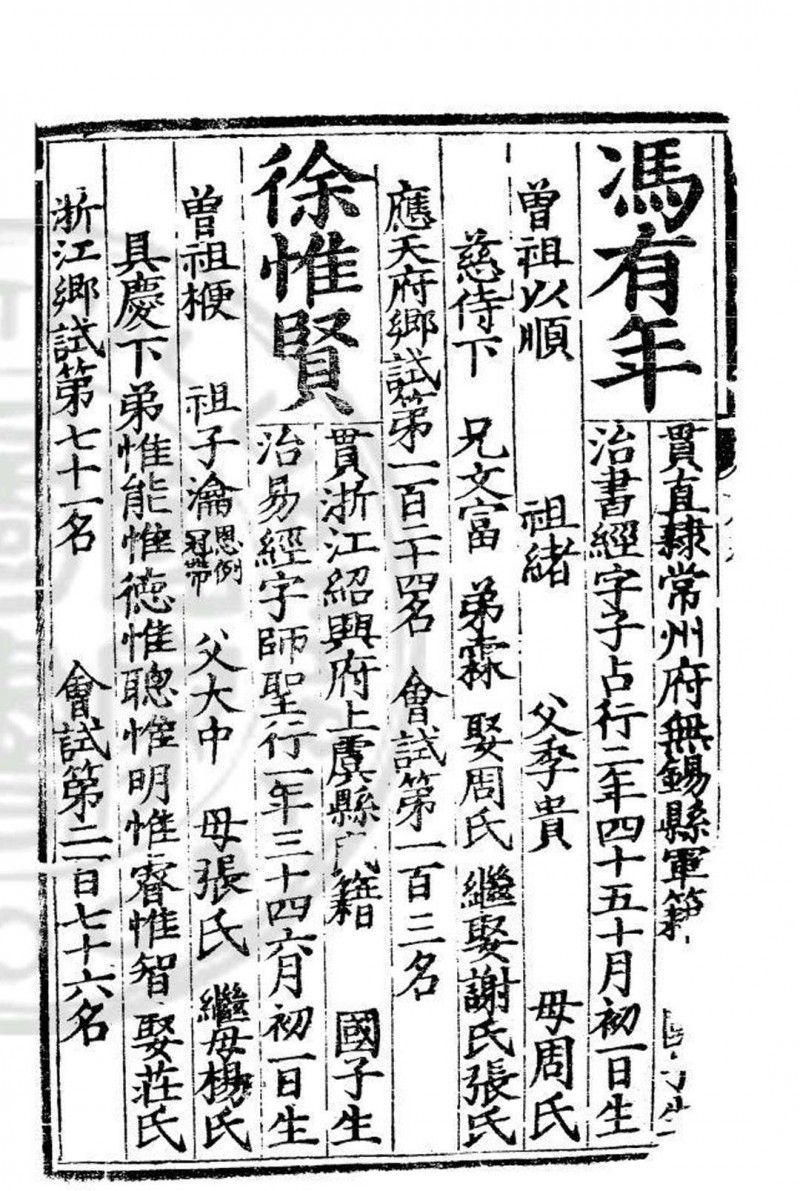 嘉靖二十三年登科录 明嘉靖间(1522-1566)刊本