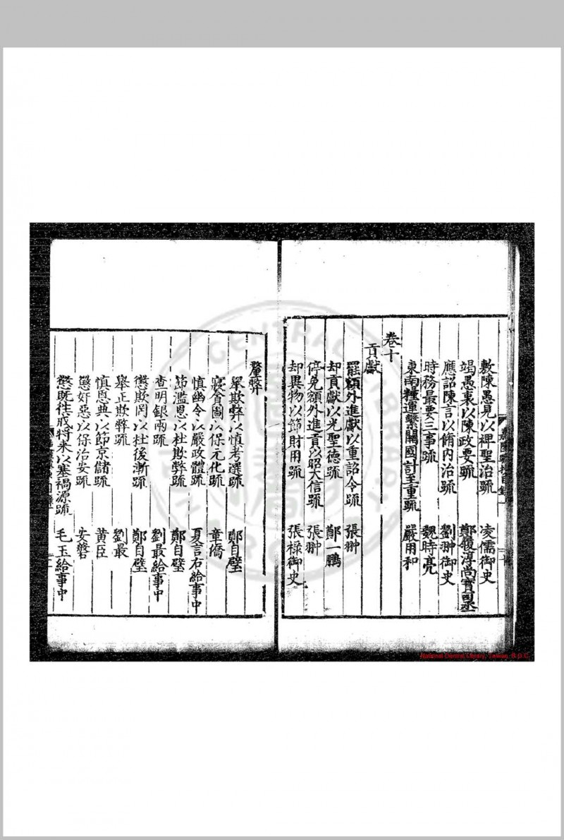 皇明嘉隆疏钞 (明)张卤编 明万历间(1573-1620)刊本