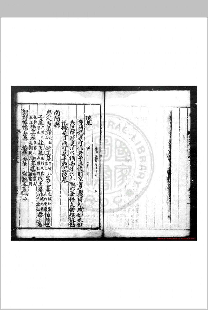 南阳府志 (明)李廷龙等纂修 明万历五年(1577)刊本