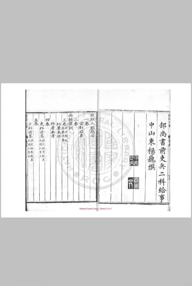 掖垣人鉴 (明)萧彦撰 明万历间(1573-1620)原刊本