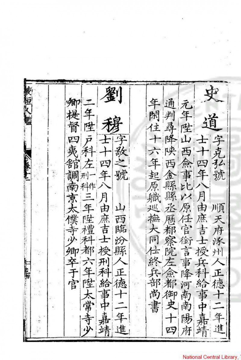 掖垣人鉴 (明)萧彦撰 明万历间(1573-1620)原刊本