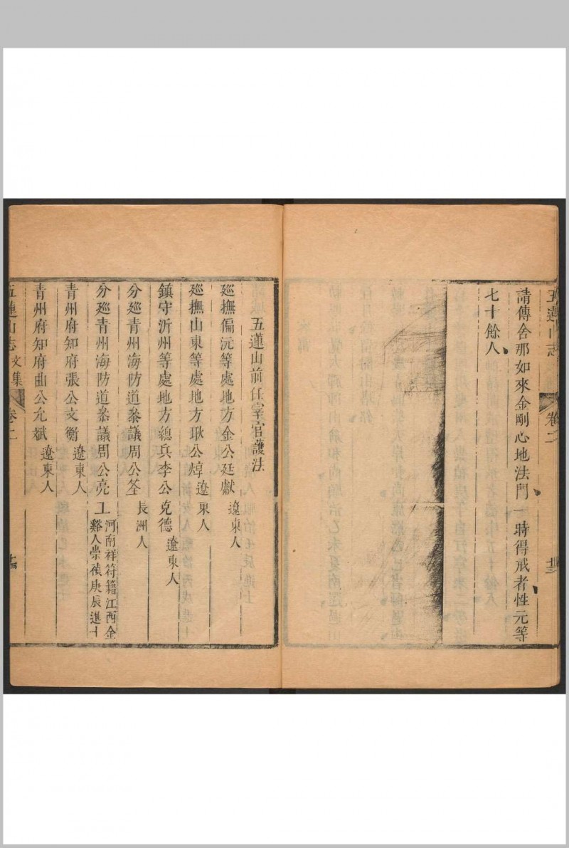 五莲山志 五卷 海霆编集. 清康熙辛酉[1681]修. 万松禅林, 乾隆22年增补